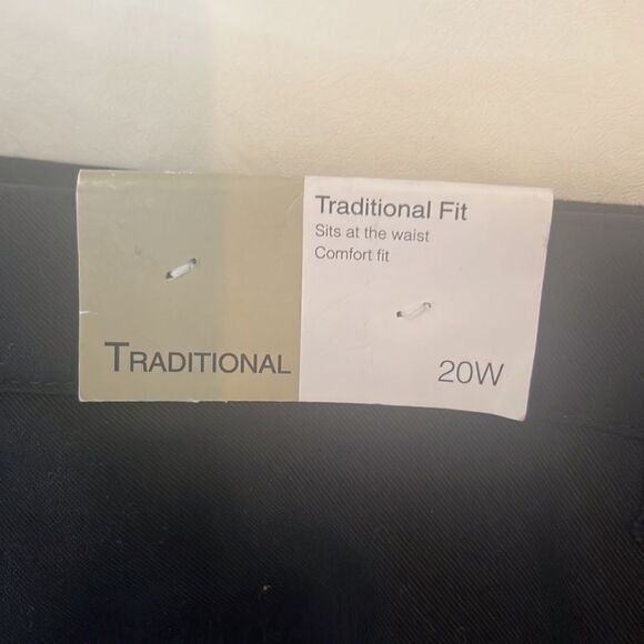 Doc & Amelia Black Work Pant Slacks Traditional Fit Sits At Waist pleated New - Picture 3 of 5